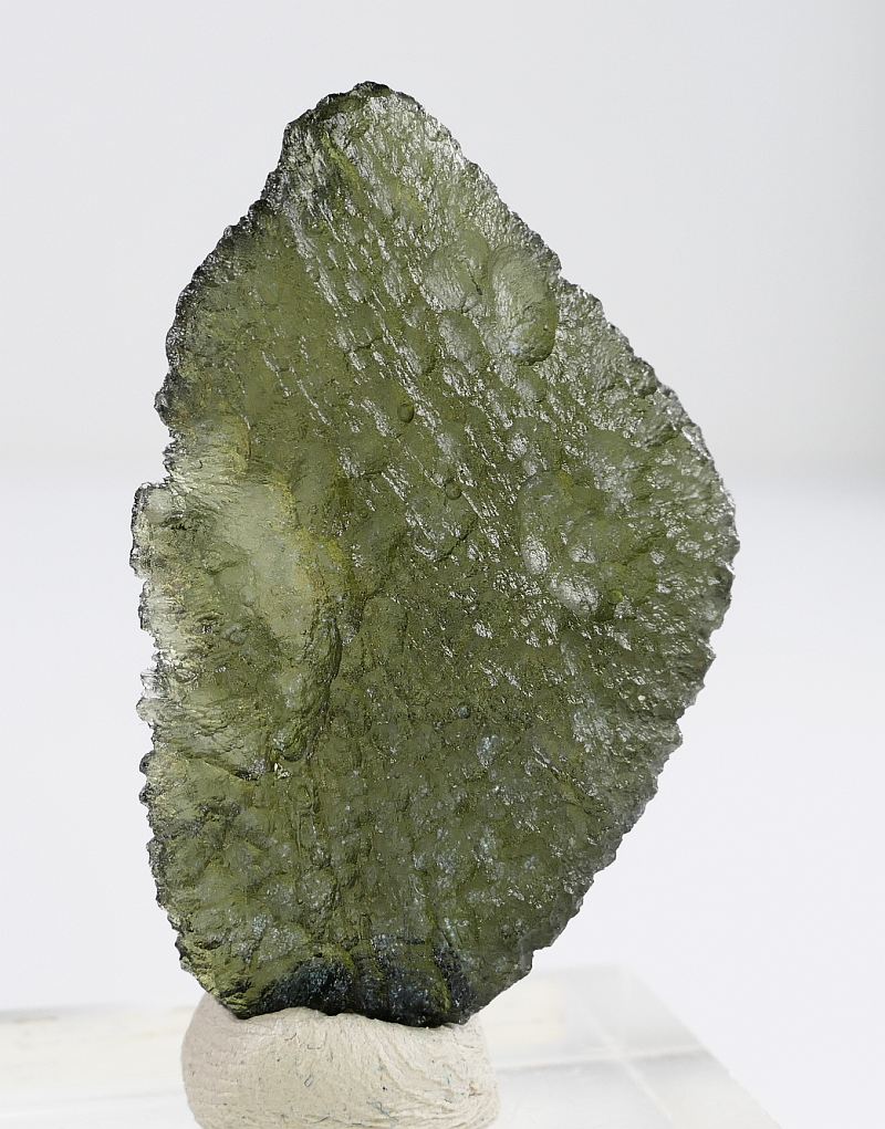 Moldavite mineral specimen, crystal specimen. top