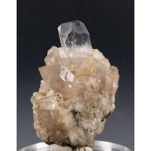 FINE GEM CLEAR TOPAZ CRYSTAL ON QUARTZ - PAKISTAN | 30 X 43 X 25 MM (© ROCKSHOP.CZ) | Buy at $260