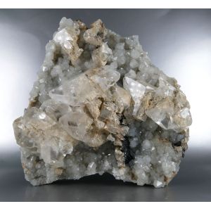 LARGE CLUSTER CALCITE WITH QUARTZ, ILVAITE - RUSSIA | 180 X 170 X 80 MM (© ROCKSHOP.CZ) | Buy at $890