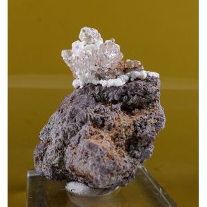 HYALITE WITH STAFFELITE - VALEč, CZECH REPUBLIC | 43 X 36 X 45 MM (© ROCKSHOP.CZ) | Buy at $45