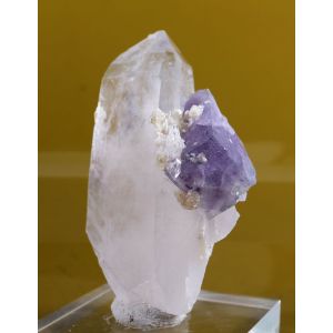 FLUORITE ON QUARTZ - YAOGANGXIAN MINE, CHINA | 55 X 35 X 20 MM (© ROCKSHOP.CZ) | Buy at $40