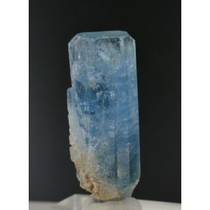 AQUAMARINE 6.57 GRAM TOP BLUE GEM CRYSTAL - ERONGO,NAMIBIA | 34 X 12 X 10 MM | PERKY BOX & LABEL (© ROCKSHOP.CZ) | Buy at $245