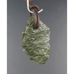 NATURAL RAW MOLDAVITE DRILLED PENDANT 2.26 GRAM | COA & GIFT BOX | FREE LEATHER (© ROCKSHOP.CZ) | Buy at $141