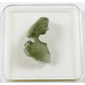 RAW MOLDAVITE 1.25 GRAM WITH NATURAL HOLE | WITH COA AND BOX (© ROCKSHOP.CZ) | Buy at $59.99
