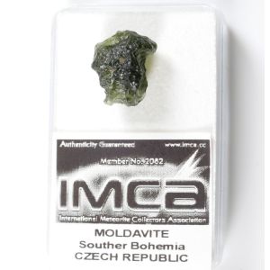 NATURAL RAW MOLDAVITE SPECIMEN 1.81 GRAM | COA & BOX | CHIPPED (© ROCKSHOP.CZ) | Buy at $69
