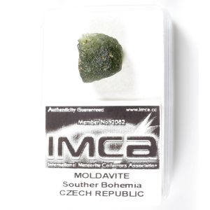 NATURAL RAW MOLDAVITE SPECIMEN 1.93 GRAM | COA & BOX (© ROCKSHOP.CZ) | Buy at $69