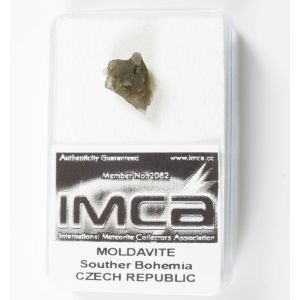 NATURAL RAW MOLDAVITE SPECIMEN 0.56 GRAM | COA & BOX (© ROCKSHOP.CZ) | Buy at $23