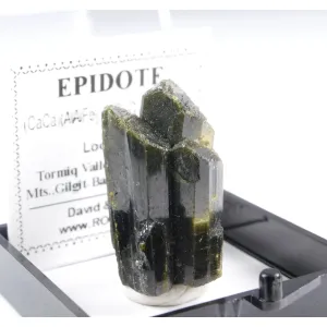 EPIDOT KRYSTAL - TORMIQ VALLEY, HARAMOSH MTS., PAKISTáN | KRABIčKA S POPISKOU (© ROCKSHOP.CZ) | Buy at $20