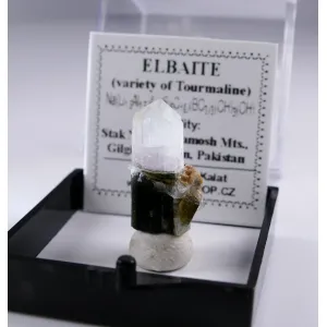 ELBAITE TOURMALINE - STAK NALA, HARAMOSH MTS.,PAKISTAN | PERKY BOX & LABEL (© ROCKSHOP.CZ) | Buy at $45