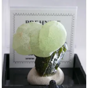 PREHNITE ON EPIDOTE - DIAKON ,MALI | 25 X 22 X 20 MM  | PERKY BOX & LABEL (© ROCKSHOP.CZ) | Buy at $22