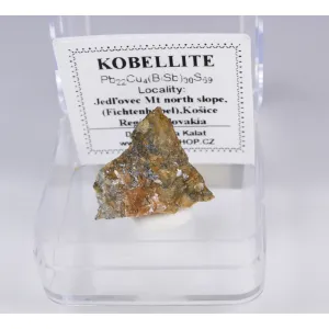 KOBELLITE - JEDľOVEC, FICHTENHUBEL,​ SLOVAKIA​ | 20 X 19 X 9 MM | BOX & LABEL | RARE (© ROCKSHOP.CZ) | Buy at $16