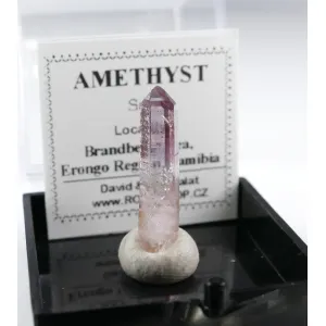AMETHYST - SMOKY QUARTZ - GOBOBOSEB MOUNTAINS, BRANDBERG AREA, NAMIBIA | PERKY BOX & LABEL (© ROCKSHOP.CZ) | Buy at $11.95