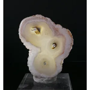 STALACTITE QUARTZ WITH AGATE SLICE FROM MADAGASCAR | 65 X 52 X 5 MM (© ROCKSHOP.CZ) | Buy at $36
