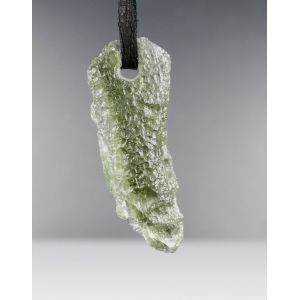 RAW MOLDAVITE DRILLED PENDANT 1.49 GRAM - 7.45 CT | COA WITH BOX & LEATHER (© ROCKSHOP.CZ) | Buy at $95